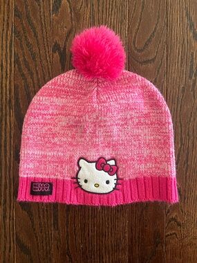 Hello Kitty Hot Pink & Light Pink Pom Knit Hat